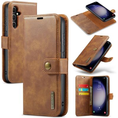 DG MING Samsung S25 2-i-1 Magnet Flip Cover - Brun