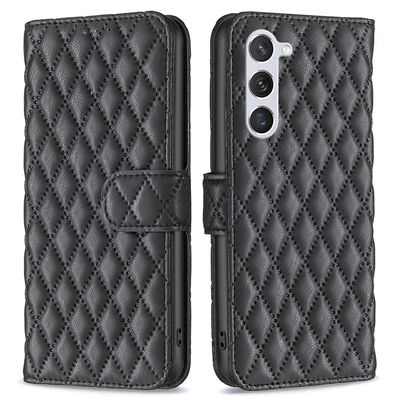 SKALO Samsung S25 BINFEN COLOR Quiltet cover Flip Cover - Sort