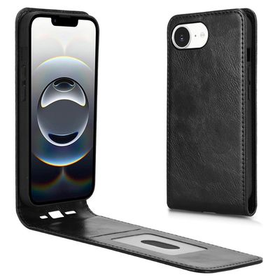SKALO iPhone 16e Vertikalt PU-læder cover Cover - Sort
