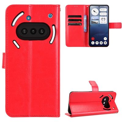 SKALO Nothing Phone (3a) 5G PU-læder Flip Cover - Rød