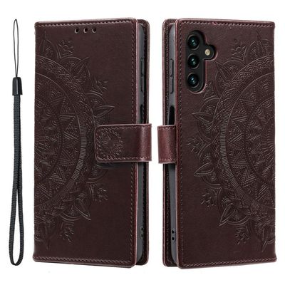 SKALO Samsung A26 5G Mandala Flip Cover - Brun