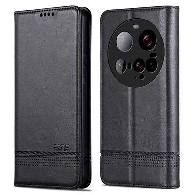 SKALO Xiaomi 15 Ultra 5G AZNS PU-Læder Flip Cover - Sort