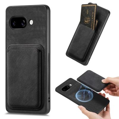 SKALO Google Pixel 9a PU-læder magnetisk kortholder Cover - Sort