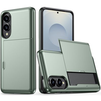 SKALO Samsung S25 Edge Armor Kortholder Cover - Grøn