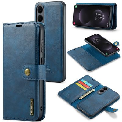DG MING Samsung S25 Edge 2-i-1 Magnet Flip Cover - Blå