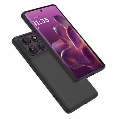 SKALO Motorola Edge 60 Pro 5G Mattsvart Ultratunn TPU Skal - Svart