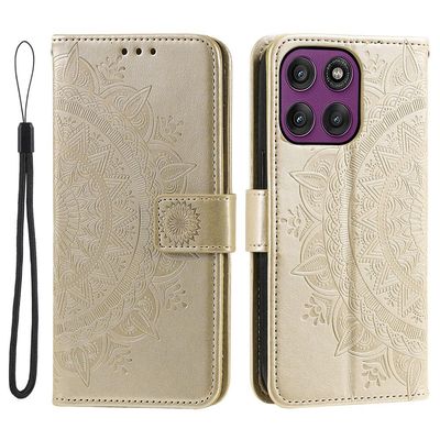 SKALO Motorola Moto G56 5G Mandala Flip Cover - Guld