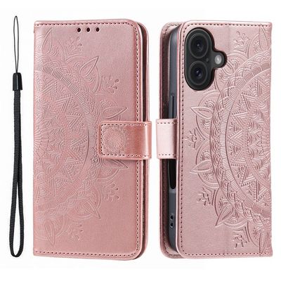 SKALO iPhone 17 Mandala Flip Cover - Rosa guld