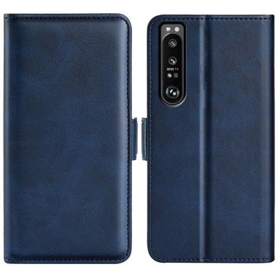 SKALO Sony Xperia 1 IV Premium Wallet Flip Cover - Blå