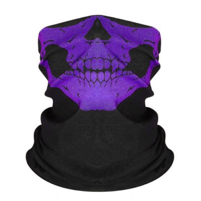 Hodeskallemaske - Lilla - Skjerf - Bandana - Halsmansjett - Skimaske