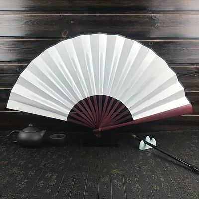 Vifte - Ensfarget - Stor 27 cm - Hvit