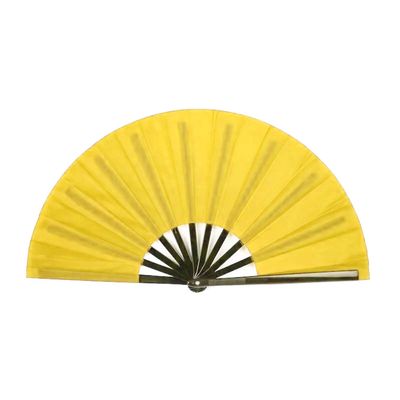 Gul vifte - ensfarget - ekstra stor 33 cm - kino - plastbase