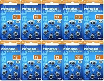 13 RENATA 10-Pack - 60stycken hörapparatsbatterier nr13