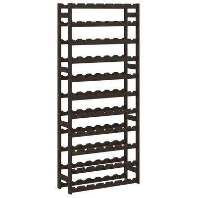 vidaXL Vinstativ for 77 flasker svart heltre furu