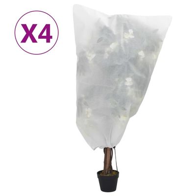 vidaXL Fiberdukar med dragsko 4 st 70 g/m² 0,8x0,8 m
