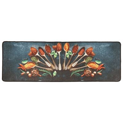 vidaXL Kjøkkenteppe flerfarget 60x180 cm vaskbart sklisikkert