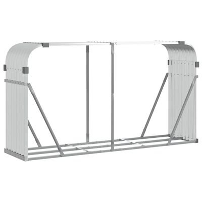 vidaXL brændestativ 180x45x100 cm galvaniseret stål sølvfarvet