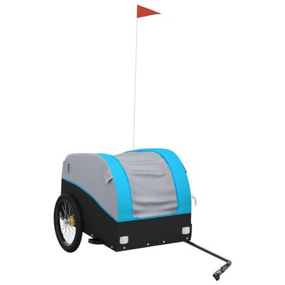 vidaXL Cykelvagn svart och blå 45 kg järn
