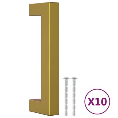 vidaXL Skåphandtag 10 st guld 96 mm rostfritt stål