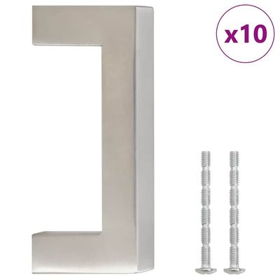vidaXL Skåphandtag 10 st silver 64 mm rostfritt stål