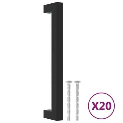 vidaXL Skåphandtag 20 st svart 160 mm rostfritt stål
