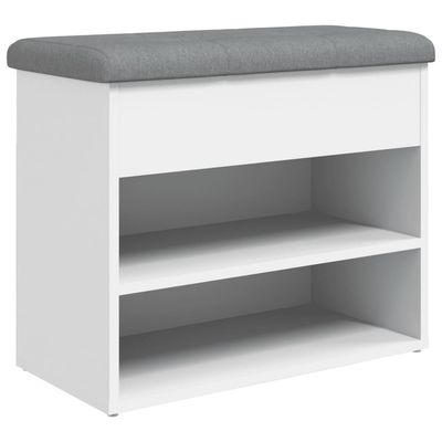 vidaXL Skobänk vit 62x32x50 cm konstruerat trä