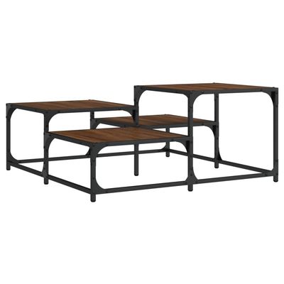vidaXL sofabord 87,5x87,5x40 cm konstrueret træ brun egetræsfarve