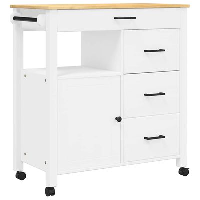vidaXL Köksvagn MONZA 84x40x88,5 cm massivt furu