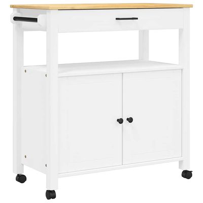 vidaXL Köksvagn MONZA 84x40x88,5 cm massivt furu