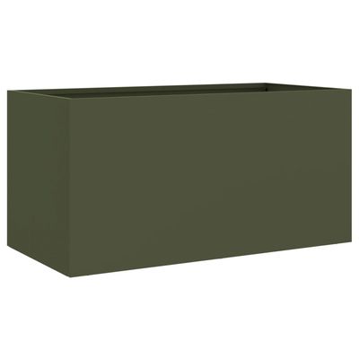 vidaXL Plantekasse olivengrønn 62x30x29 cm stål