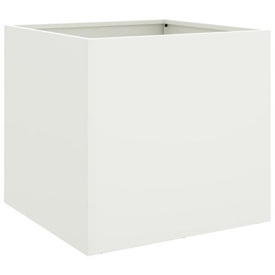 vidaXL Plantekasse hvit 42x40x39 cm stål