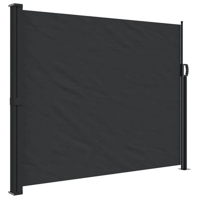 vidaXL Uttrekkbar sidemarkise svart 160x500 cm