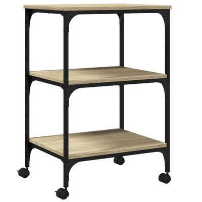 vidaXL Skriverbord 3 hyller sonoma eik 50x41x75 cm konstruert tre