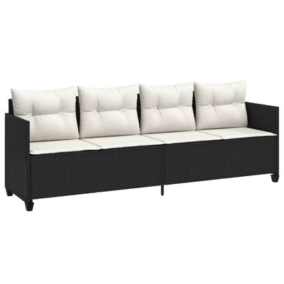 vidaXL loungesofa med hynder polyrattan sort