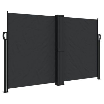 vidaXL Uttrekkbar sidemarkise 140x600 cm svart