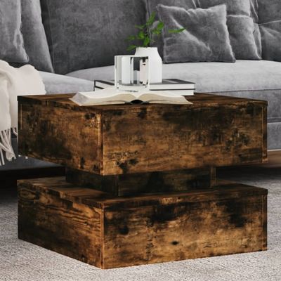 vidaXL sofabord med metalben 50x50x40 cm røget egetræsfarve