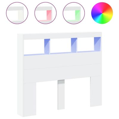 vidaXL Hodegavl skap med LED hvit 120x17x102 cm
