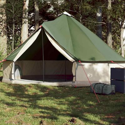 vidaXL Tipi-telt for camping 6 personer grønn vanntett