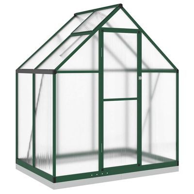 vidaXL drivhus med fundamentramme 169x114x202 cm aluminium grøn