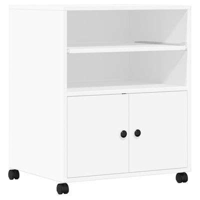 vidaXL Skriverstativ med hjul hvit 60x48x74 cm