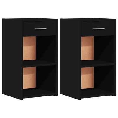vidaXL Nattbord 2 stk svart 35x34x65 cm konstruert tre