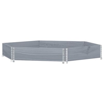 vidaXL Høybed sekskantet grå 160x160 cm heltre furu