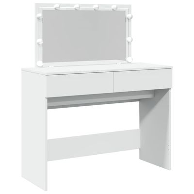 vidaXL Sminkebord med LED hvit 100x40x120 cm