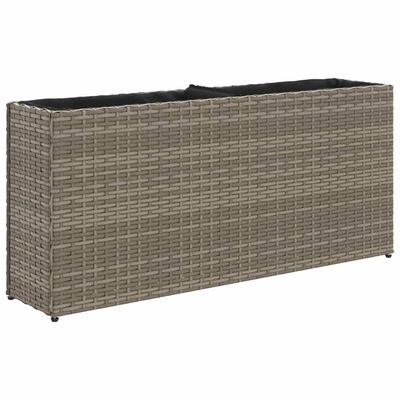 vidaXL Plantekasse med 2 potter grå 90x20x40 cm polyrotting