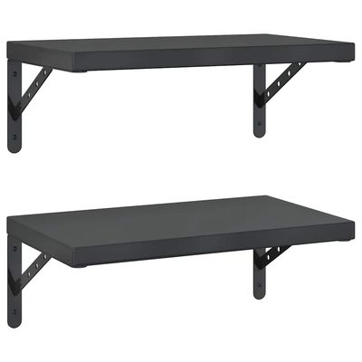 vidaXL Vegghyller 2 stk 50x30 cm svart rustfritt stål