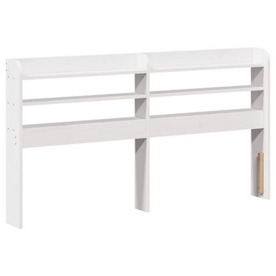 vidaXL Hodegavl med hyller hvit 150 cm heltre furu