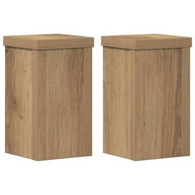 vidaXL Plantestativer 2 stk artisan eik 10x10x18 cm konstruert tre