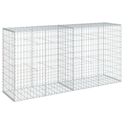 vidaXL Gabionkurv med deksel 200x50x100 cm galvanisert jern