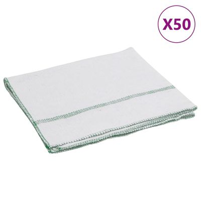 vidaXL Pussekluter 50 stk hvit med grønne striper 50x60 cm