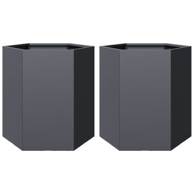 vidaXL Havekrukker 2 stk 46x40x45 cm sekskantet stål antracitgrå